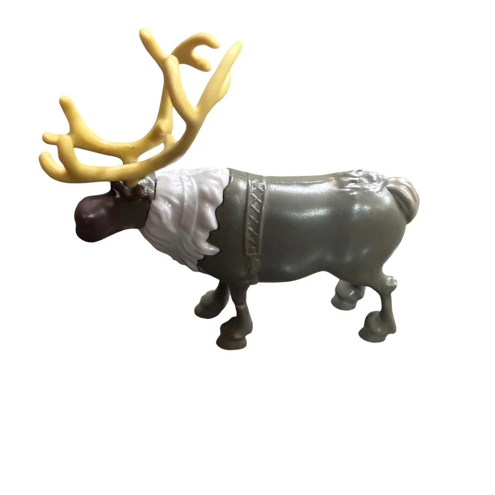 Disney Frozen Sven Reindeer Action‎ Figure Brown White Plastic Toy Figurine